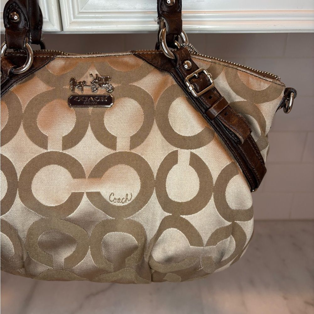 COACH Bag Purse Handbag Pocketbook Bag Madison Op Art Sophia Satchel #17693 - Picture 4 of 11